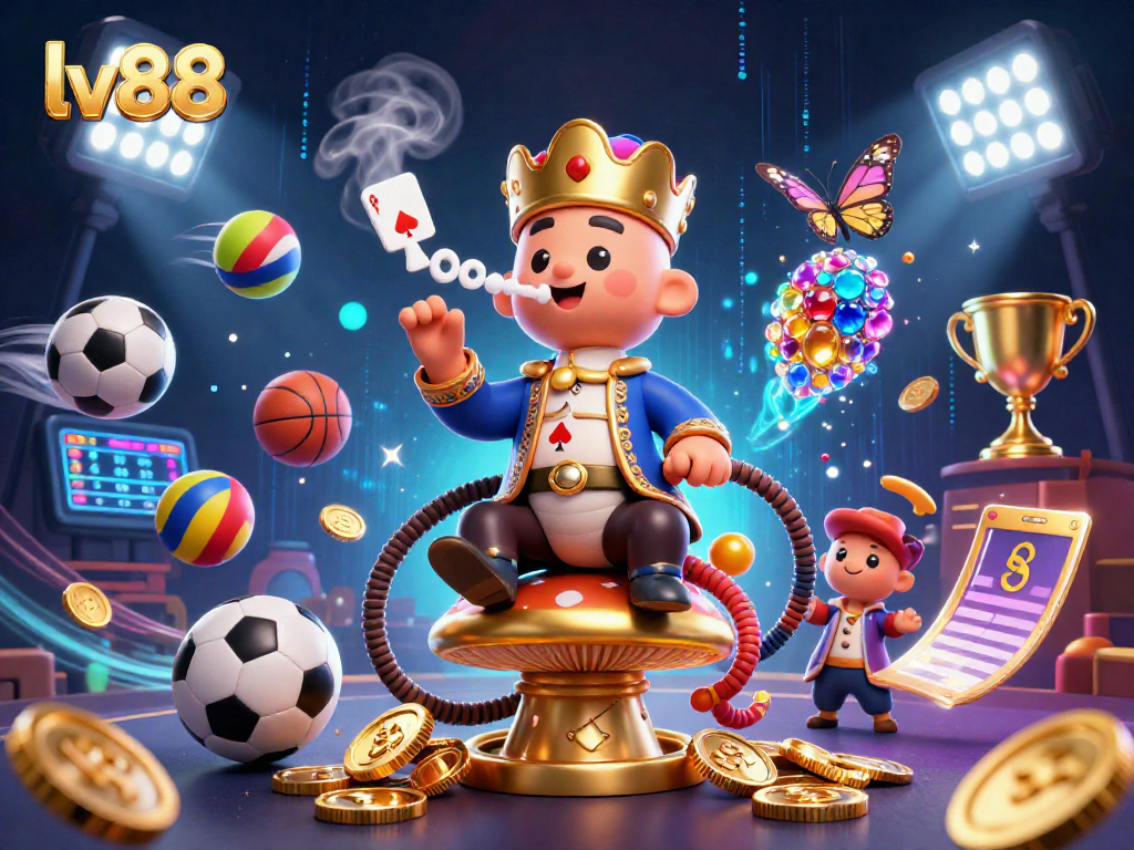 Experience exciting gameplay at lv88 with a vibrant 3D casino scene, full of dynamic sports elements.