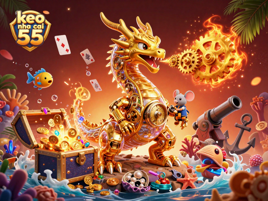 Experience exciting wins with keo nha cai 55 in this vibrant 3D casino illustration bursting with energy.