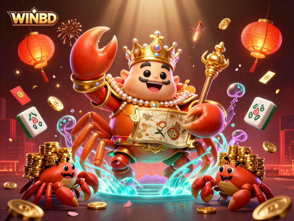 Experience engaging gameplay with WINBD's animated casino scene featuring a golden crab and treasure.