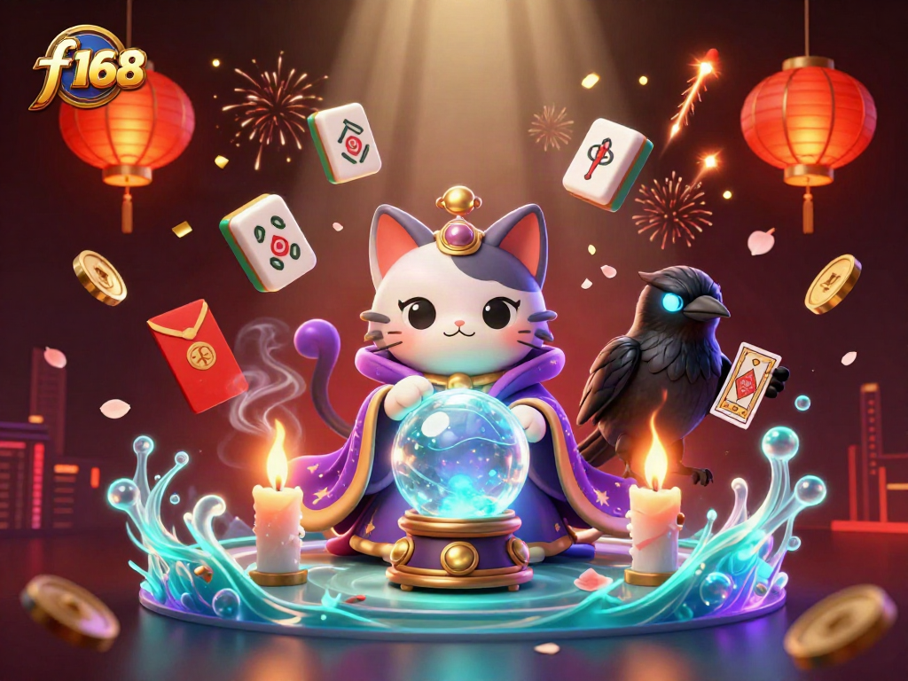 Engage with thrilling f 168 gaming action featuring mystic characters and vibrant casino elements.