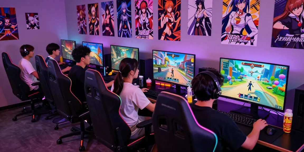 Engaging gamers enjoying a hentai game experience with dynamic visuals.