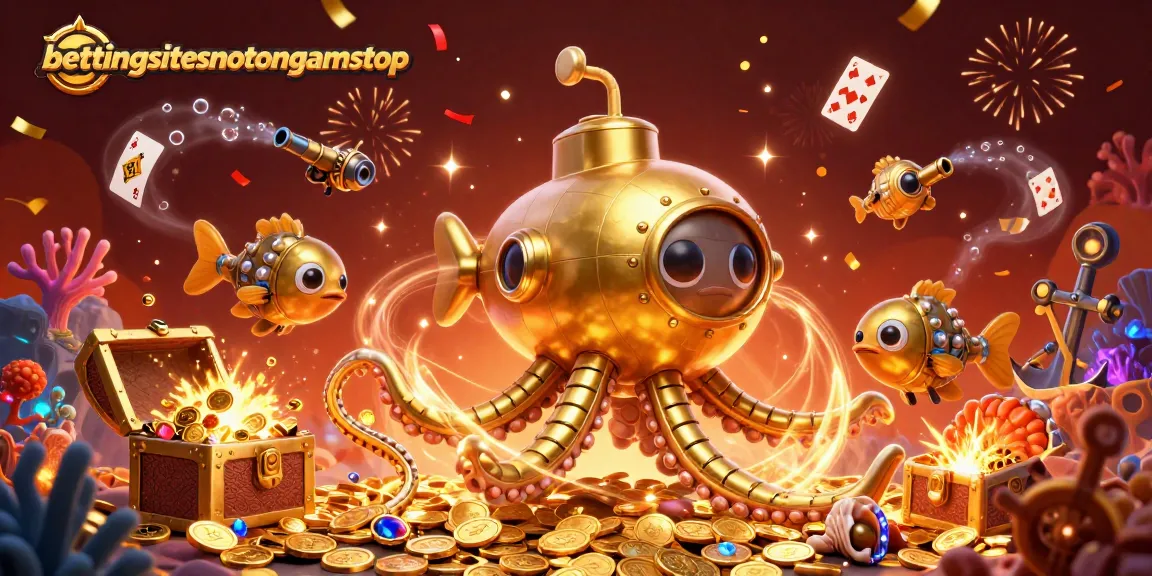 Place bets at bettingsitesnotongamstop surrounded by golden coins and vibrant gaming elements.