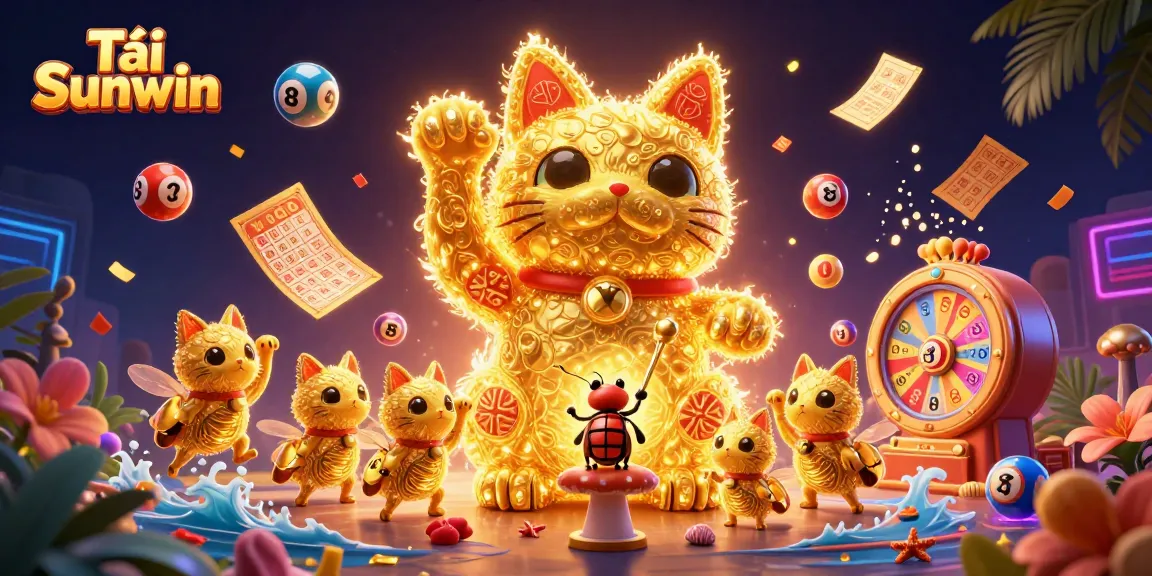 Tải Sunwin with vibrant casino elements celebrates luck and fun in an immersive digital illustration.